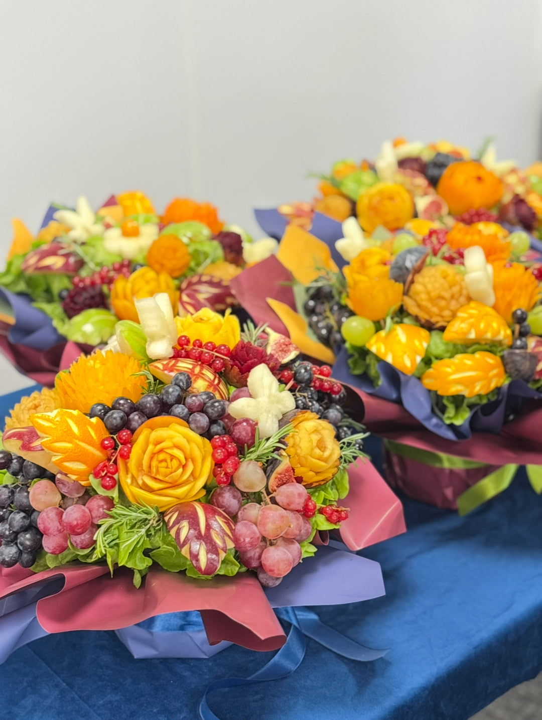 Bouquet de fruits sculptés- Création artisanale Sofruits
